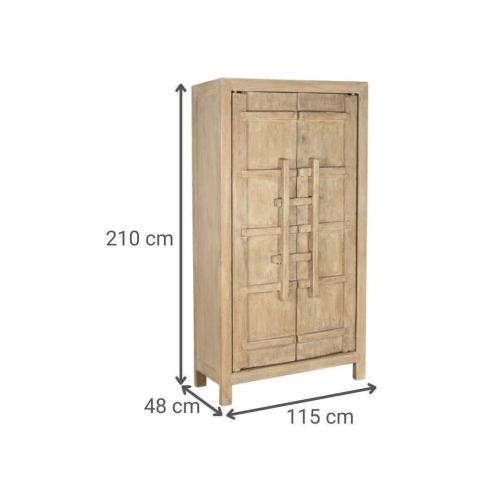 Armario de Madera de Olmo Natural 2 Puertas MB-213718