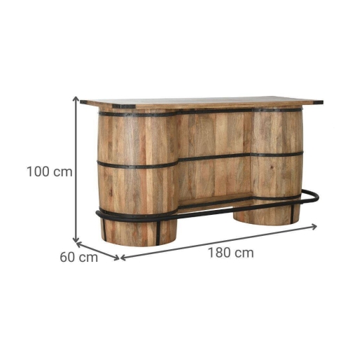 Mueble Bar de Madera de Mango y Metal 180 cm MB-215092