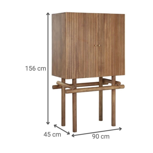 Botellero de Madera de Mango Natural MB-215094