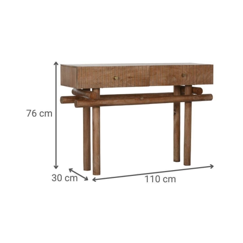 Consola de Madera de Mango Natural 2 Cajones MB-215099