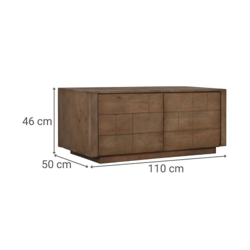 Mueble TV de Madera de Mango Natural con 2 Puertas MB-215235