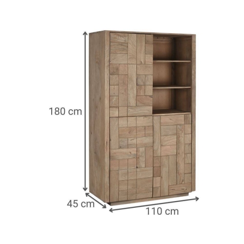 Estantería de Madera de Mango Natural 3 Puertas MB-215236