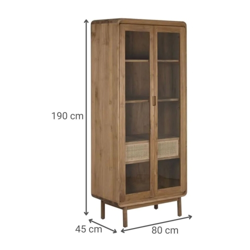 Vitrina de Cristal en Madera de Teca Natural MB-215338