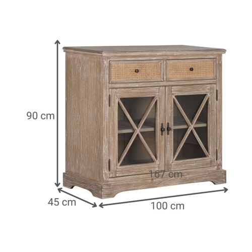 Aparador de Madera de Bayur con Ratán MB-215347