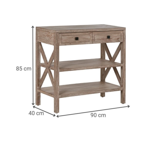 Consola de Madera Bayur con Cajones y Estantes MB-215348