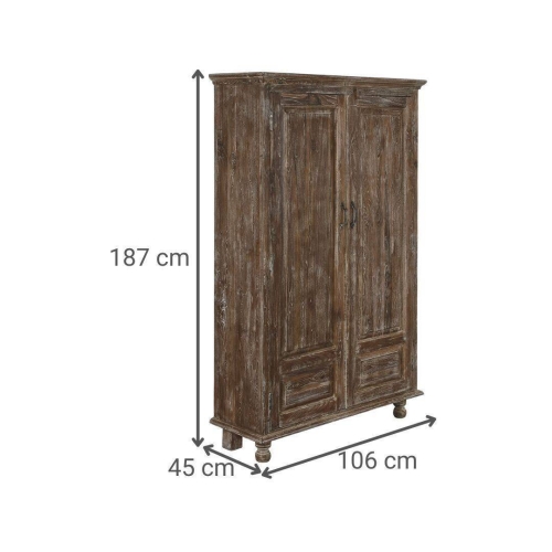 Armario de Madera de Teca Natural 2 Puertas MB-216504