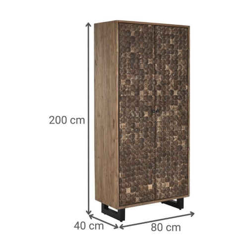 Armario de Madera Teca Reciclada y Coco 80 cm MB-217245