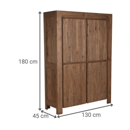 Armario de Teca Reciclada 4 Puertas MB-217297