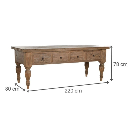 Consola de Teca Reciclada con 4 Cajones MB-217304