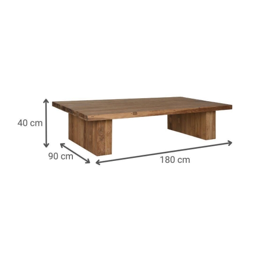 Mesa de Centro de Teca Natural 180x90 cm MB-217322