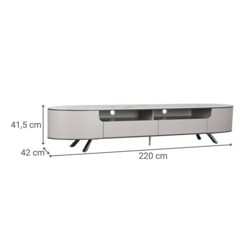 Mueble TV de Mármol y Acero Beige con Cajones MB-217635