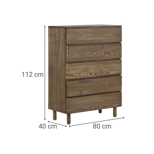 Cómoda en MDF con 5 Cajones MB-217805