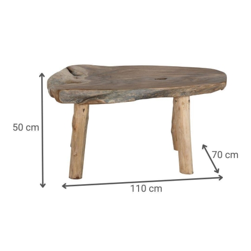 Mesa de Centro de Raíz de Teca Natural 120 cm MB-217917