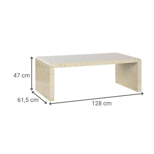 Mesa de Centro de Hueso con Taracea Artesanal MB-217976