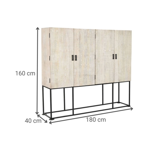 Armario de Madera de Mango Blanco 4 Puertas MB-219022