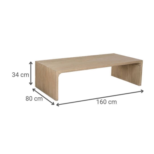 Mesa de Centro de Olmo Macizo 160 cm Natural MB-219984