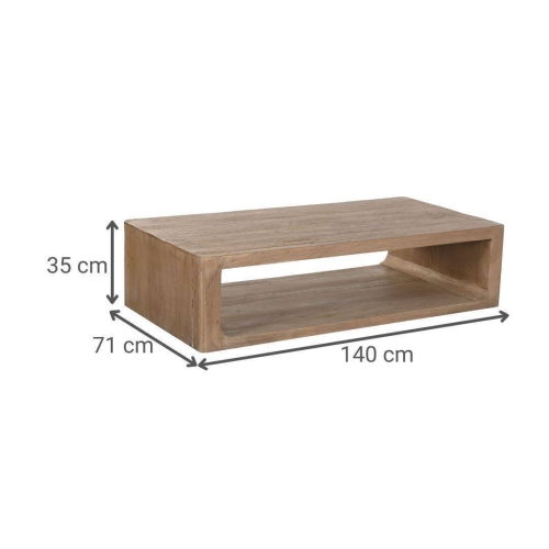 Mesa de Centro de Olmo Macizo 140 cm Natural MB-219985