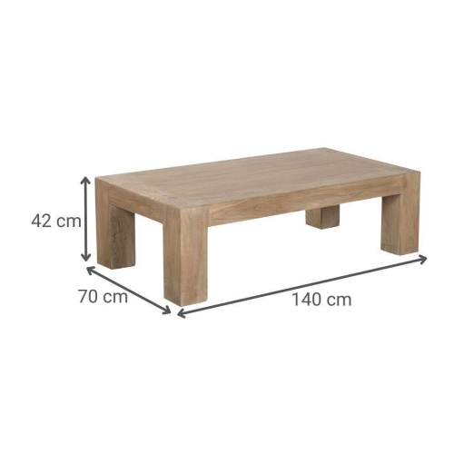 Mesa de Centro de Olmo Macizo 140 cm MB-219986