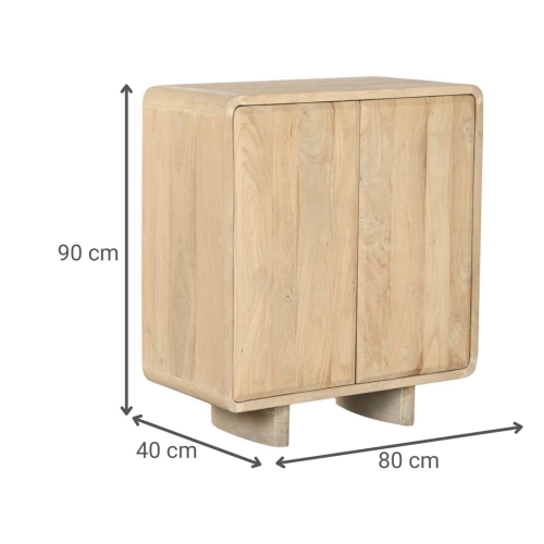 Aparador de Roble Natural 80 cm 2 Puertas Natural MB-221378