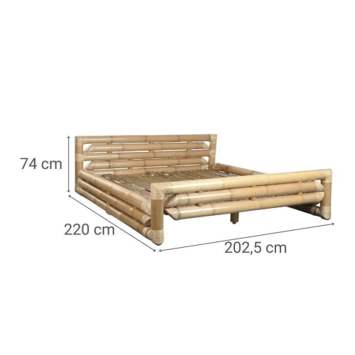 Cama de Bambú y Ratán Natural MB-221747