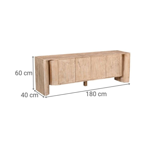Mueble TV de Mango Encalado 180 cm con Cuatro Puertas MB-221945