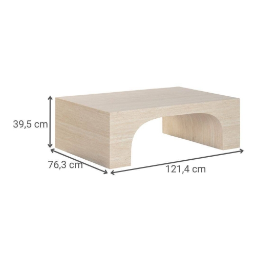 Mesa de Centro Estructura de Madera Travertino MB-221949