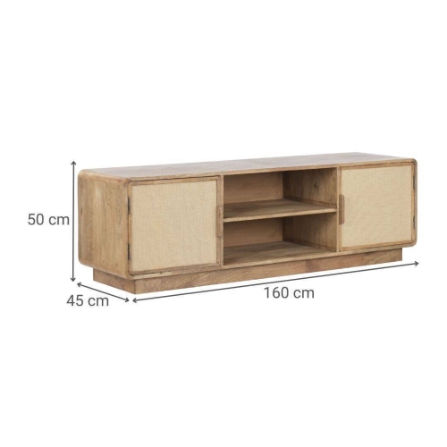 Mueble TV Estructura de Madera de Mango y Yute Natural MB-222660