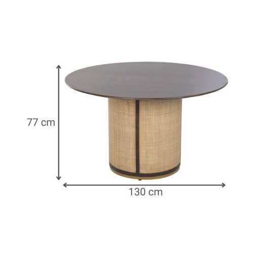 Mesa de Comedor Redonda en Madera de Mango y Fibra MB-222842