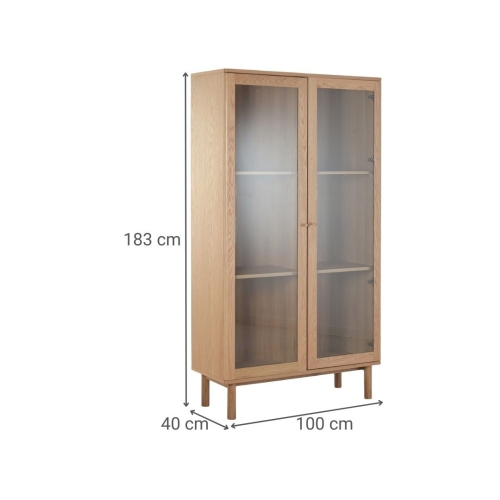 Vitrina de Cristal con Estructura MDF y Dos Puertas MB-223046