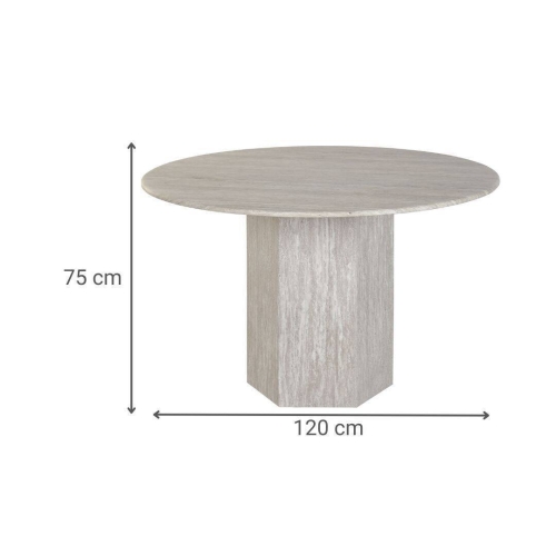 Mesa de Comedor Redonda con Granito y Base MDF MB-223069