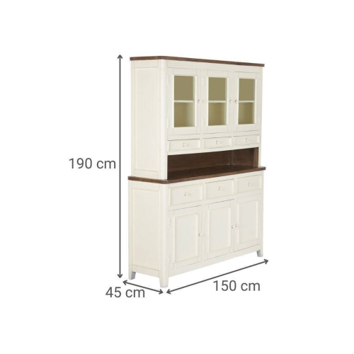 Vitrina de Salón en Madera de Mango Color Crema MB-223563