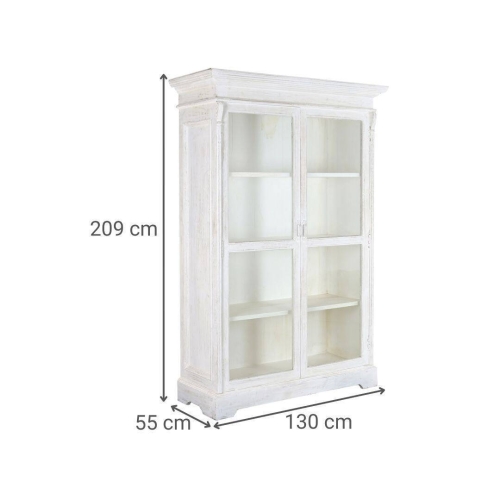 Vitrina en Madera de Mango Decapé Blanco MB-223573