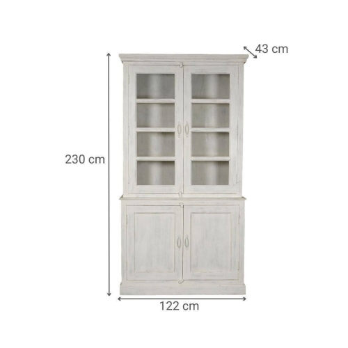 Vitrina Alta de Madera de Mango con Puertas de Cristal MB-224033