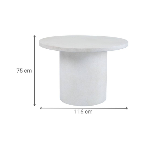 Mesa de Comedor Redonda Estructura de GRC Crudo MB-224560