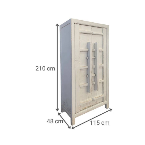 Armario de Madera de Olmo Blanco 2 Puertas MB-226324