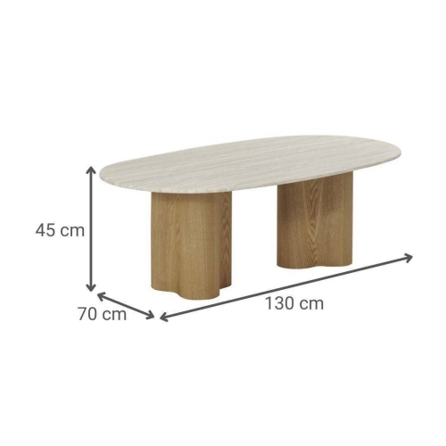 Mesa de Centro de Granito 130 cm Marrón Claro MB-226674