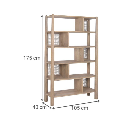 Estantería de Madera de Acacia con Cuerda MB-226691