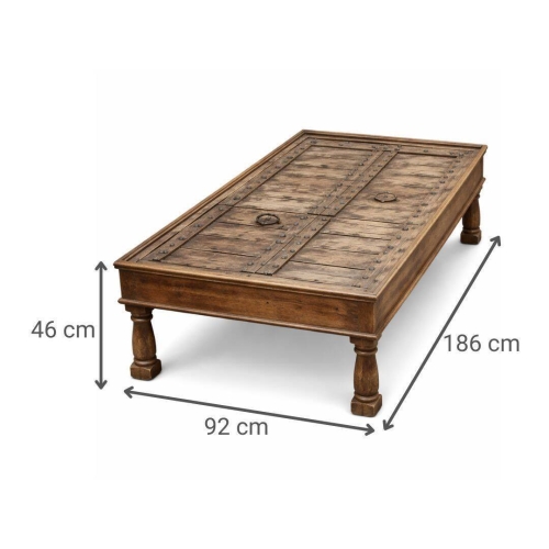 Mesa de Centro de Madera Reciclada y Teca 186 cm MB-227228