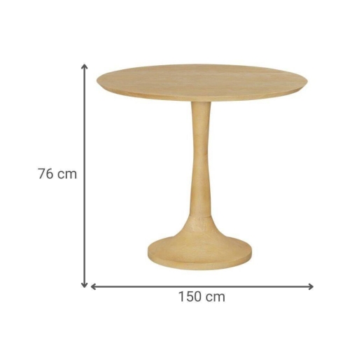 Mesa de Comedor Redonda de Madera de Mango MB-227261