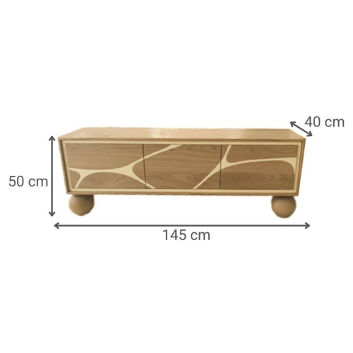 Mueble TV de Acacia con 3 Puertas MB-227294