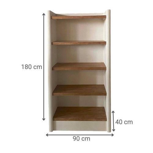 Estantería de Madera 5 Estantes en Crema MB-227614