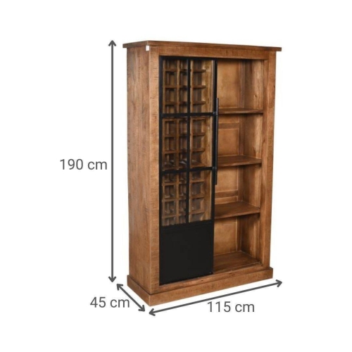 Botellero Madera de Mango y Metal MB-228283