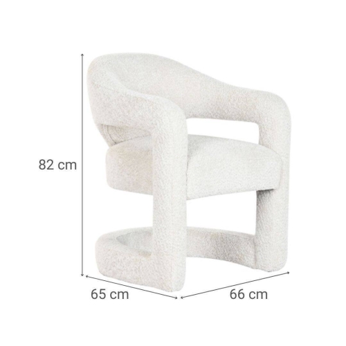 Sillón Tapizado en Poliéster Boucle Crudo MB-216574