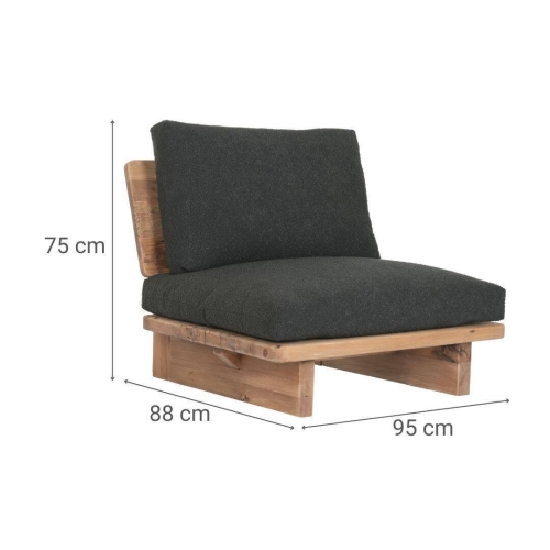 Sillón de Madera Reciclada y Pino Envejecido MB-222933