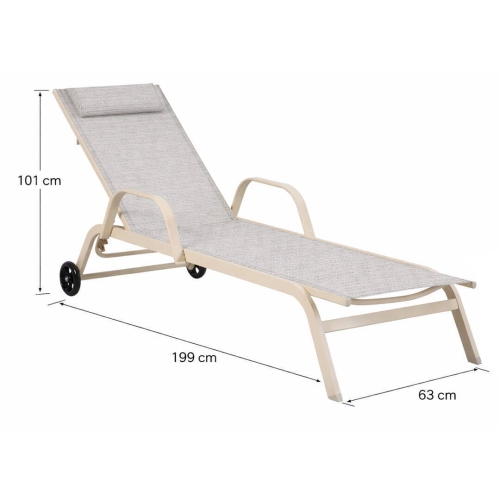 Tumbona de Jardín en Acero Crema MB-224536