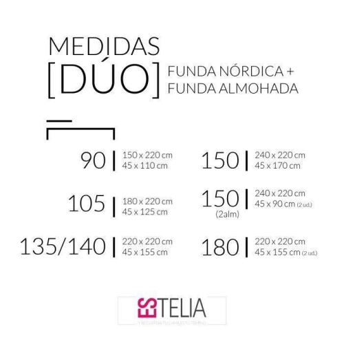 Funda Nórdica + 2 Fundas de Almohadas para Cama de 90 cm ARI 474077
