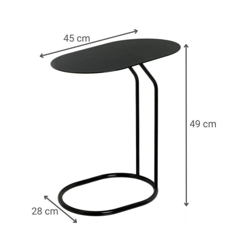 Mesa Auxiliar de Metal en Color Negro 45 cm 807378