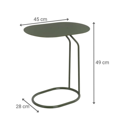 Mesa Auxiliar de Metal en Color Oliva 45 cm 807380
