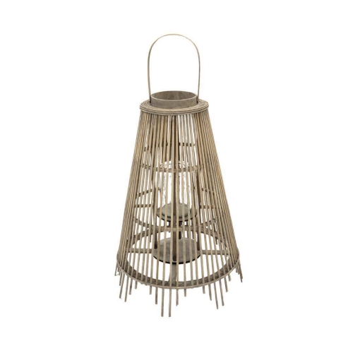 Farol de Madera de 59 cm Gris CONIC