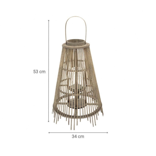 Farol de Madera de 53 cm Gris CONIC